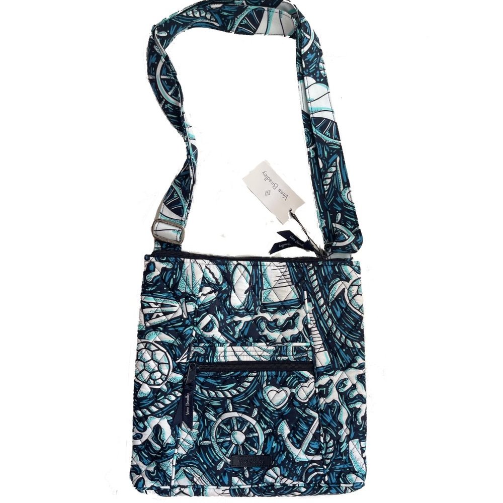 Vera Bradley Large Hipster Crossbody Bag 11" Handbag Seashore Nautical